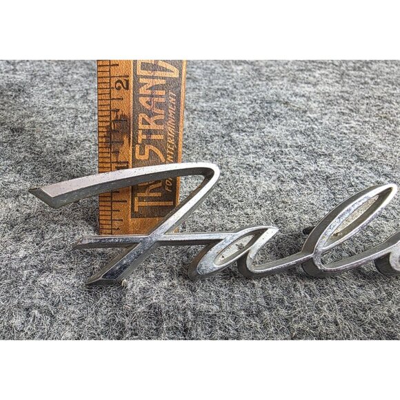 Vintage Ford Falcon Chrome Emblem Badge Ornament Long Classic Car Accessory - Picture 6 of 8